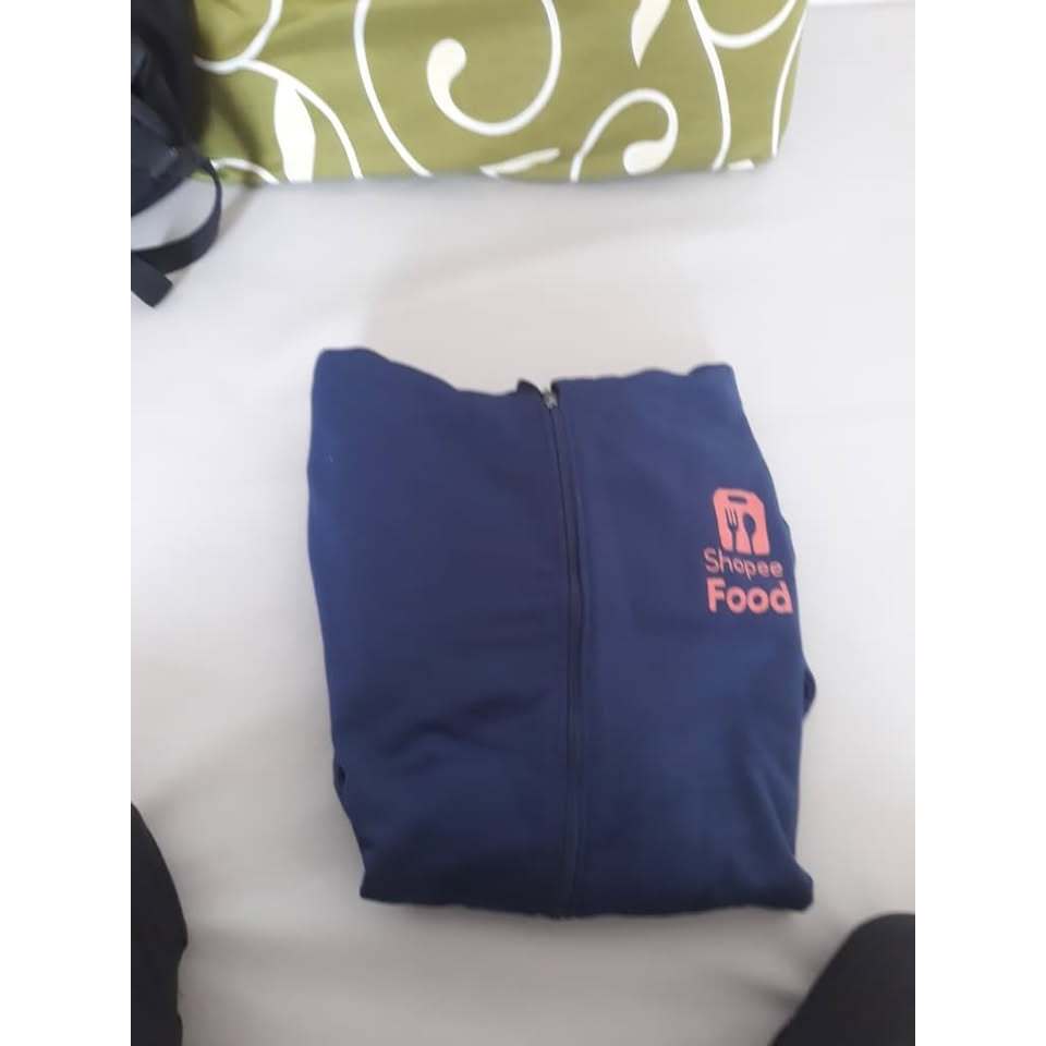 Sweater Jaket Hoodie Shopeefood Navy bekas like new Allsize fit XL-XXL