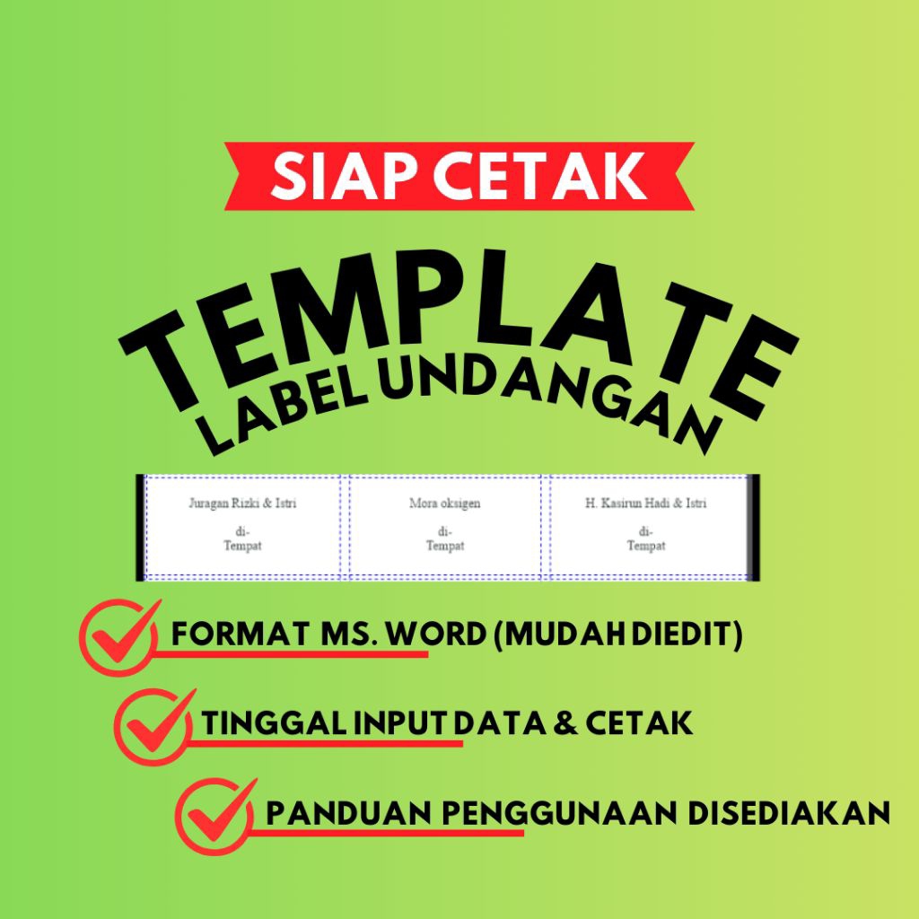TEMPLATE LABEL UNDANGAN SIAP CETAK - FILE WORD