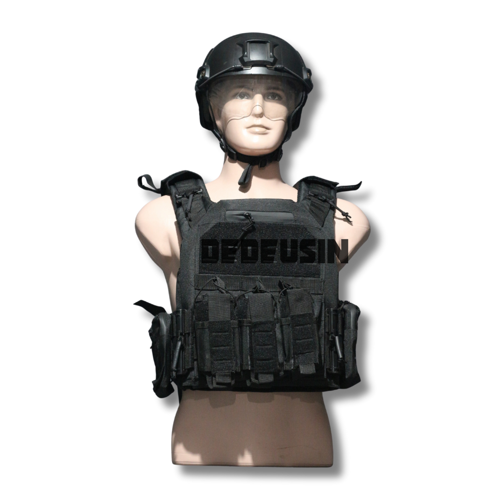 Rompi Body Vest Rajawali TNI POLISI Double Quick Release - Rompi Anti Peluru - Bodyvest Hitam