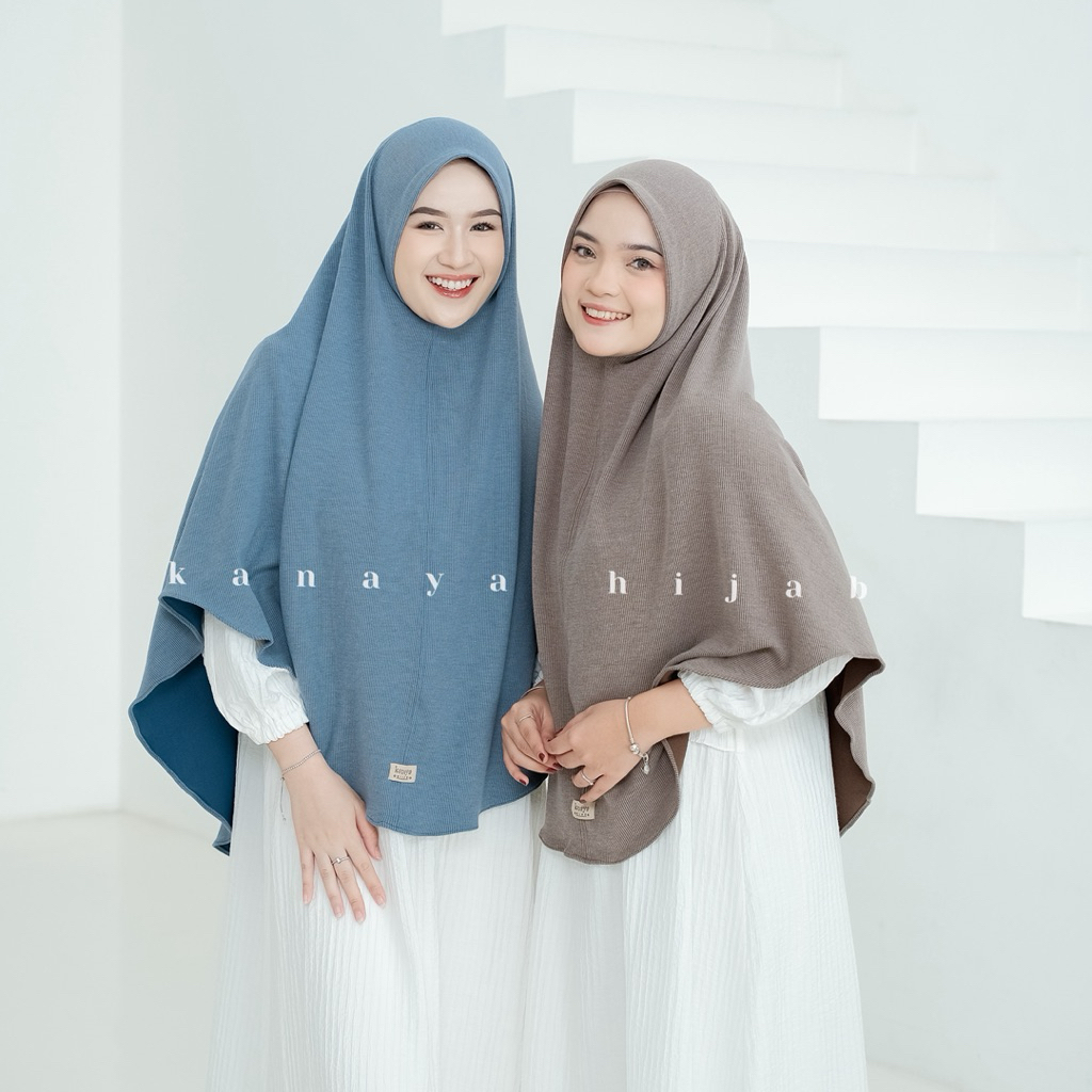 Kanaya Hijab Bergo Knit Jumbo Syari Non Pet adem