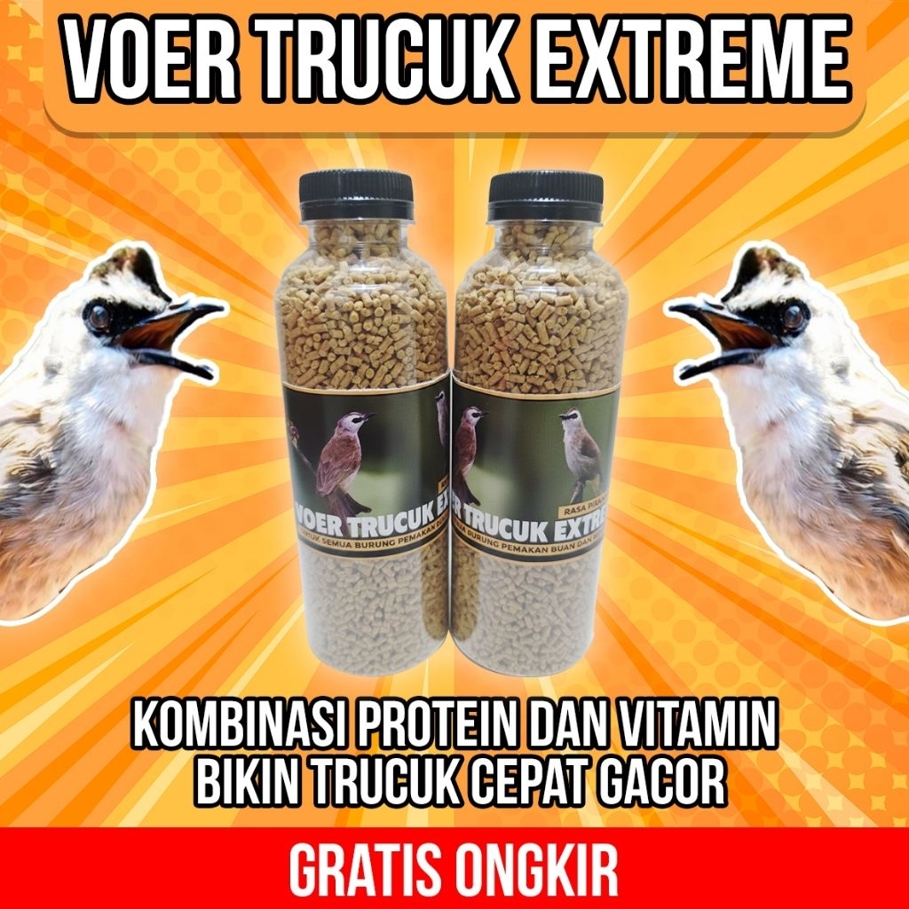 VOER trucuk extreme voer burung trucuk gacor voer burung trucuk kutilang jalak gacor voer lorena