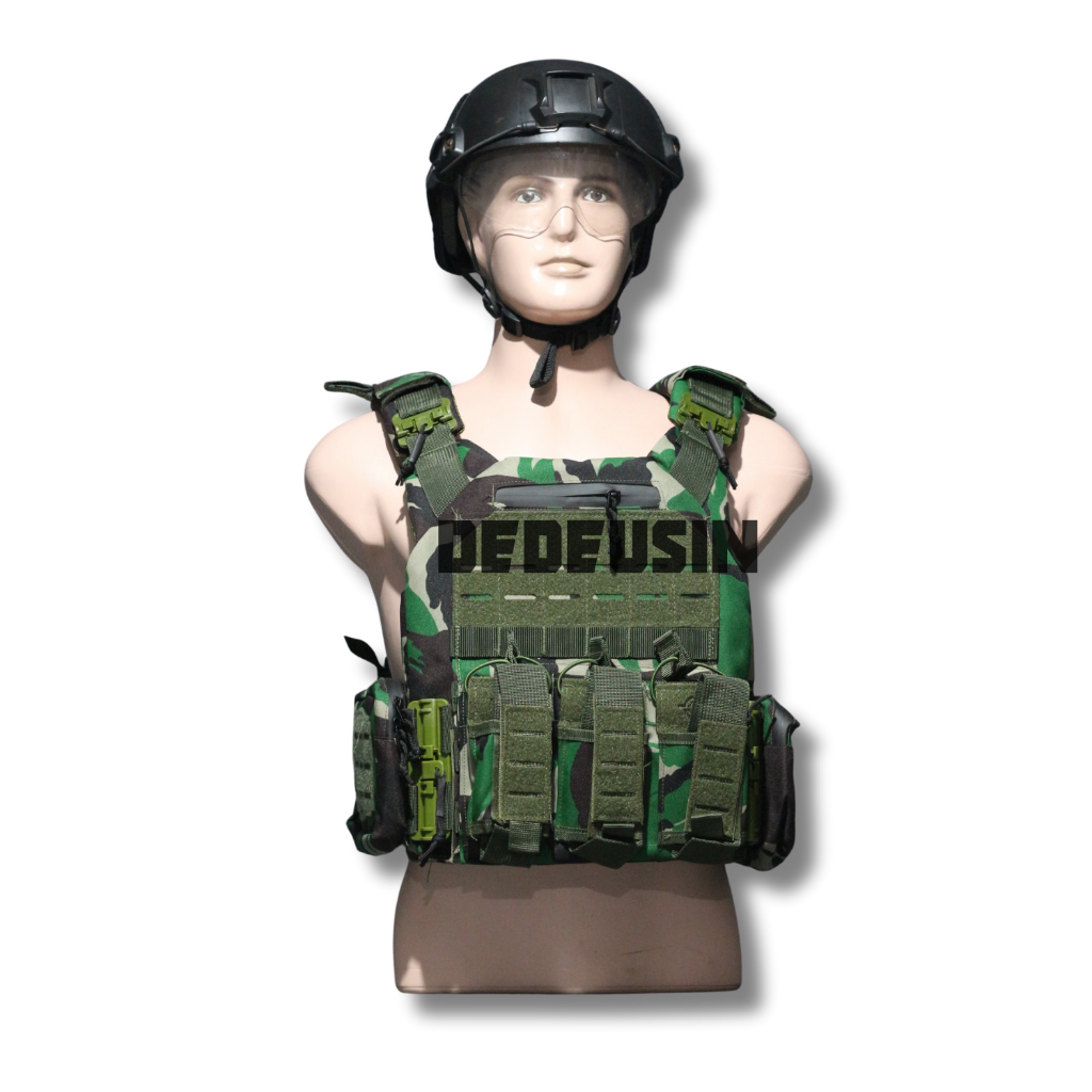 Rompi Body Vest Rajawali TNI POLISI Double Quick Release - Rompi Anti Peluru - Bodyvest Loreng Malvi