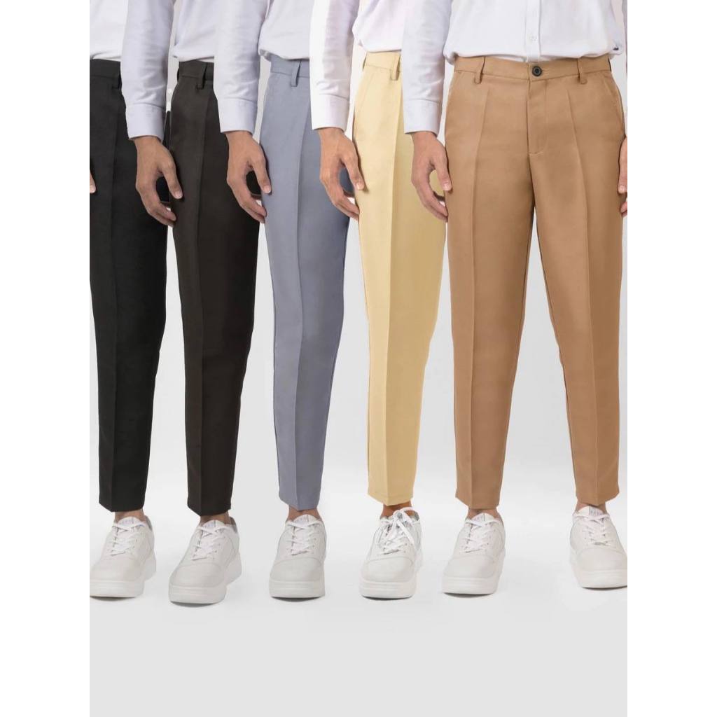 AM_33 - Celana Ankle Slimfit Pria Semi Wool Formal