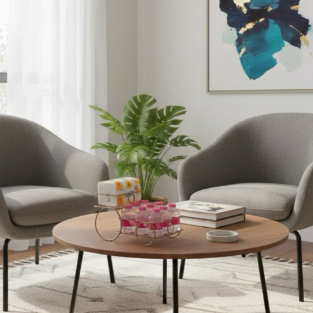 Rak minuman aqua snack tisu buat lebaran besi serbaguna