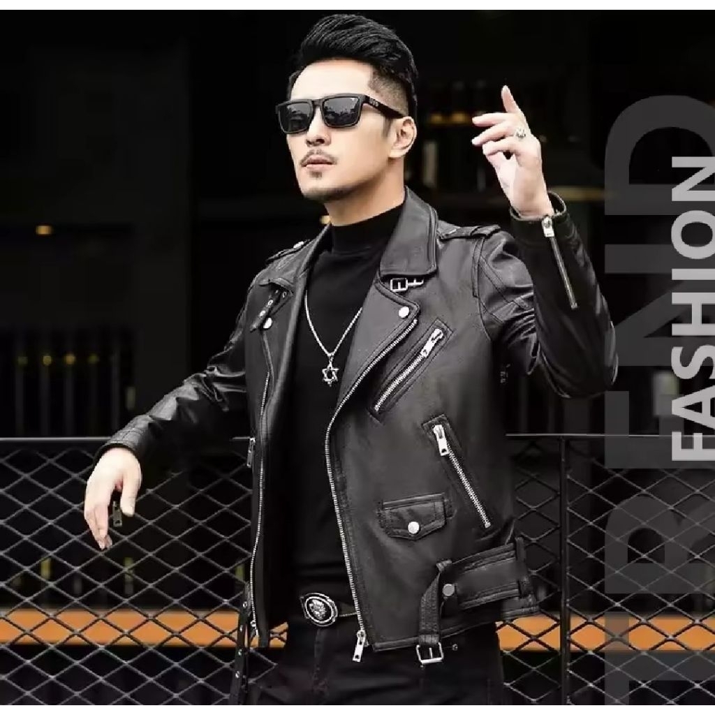 COD | JAKET KULIT ASLI BIKERS MOTOR / JAKET RAMONES ROCK N ROLL / CASUAL / MEWAH / KEREN / JAKET PRI