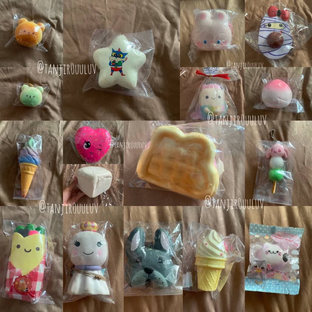 [baca deskripsi] Jual squishy murah rare squishy Kuma headbun Punimaru icecream Sugarbun peach Paw p