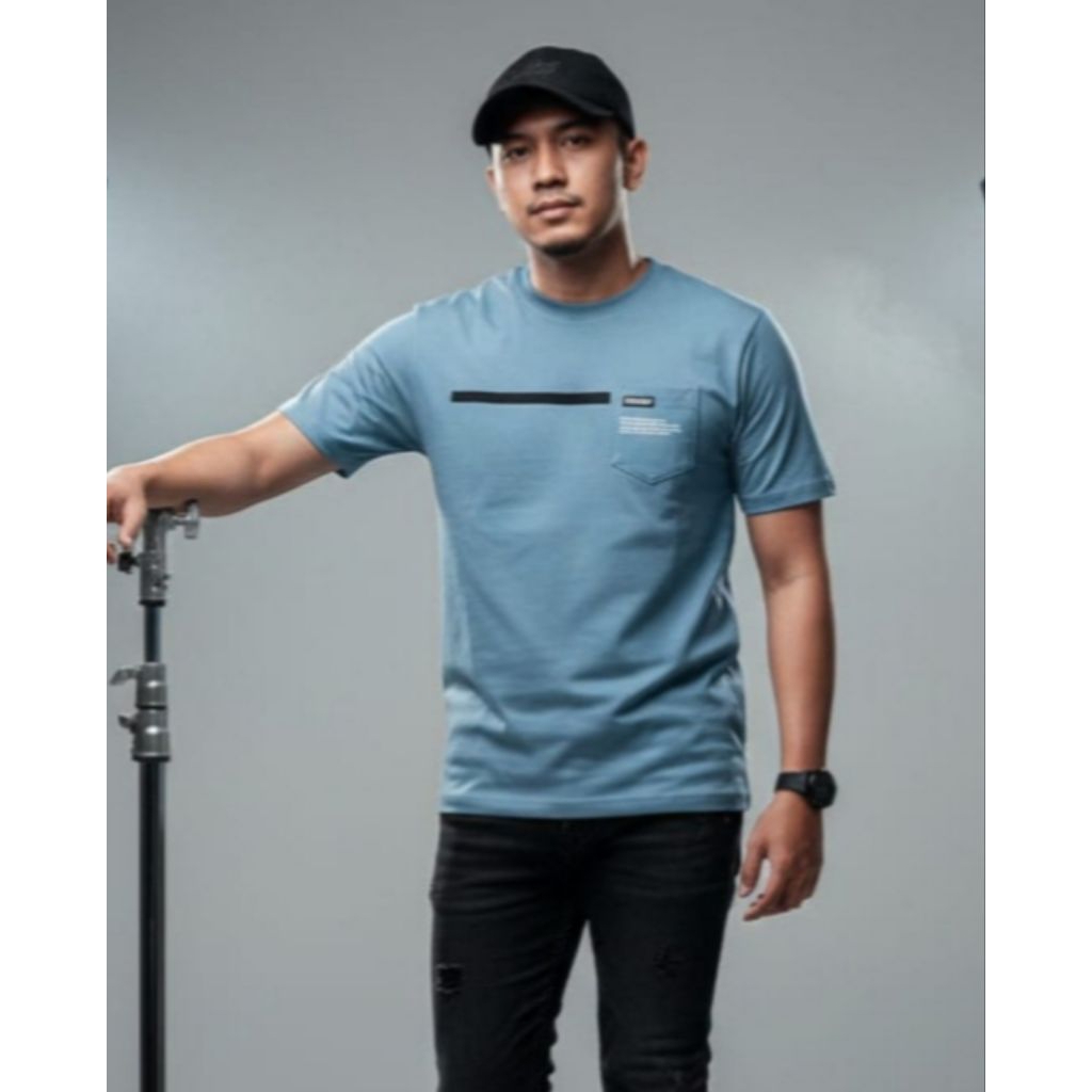 kaos Saku depan Pria T-shirt kaos Polos Kantong Baju pria wanita
