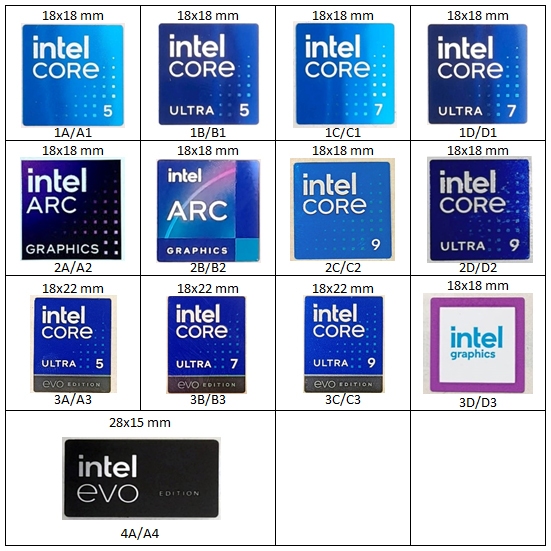 Stiker Logo Intel Core Ultra ARC Graphics Original