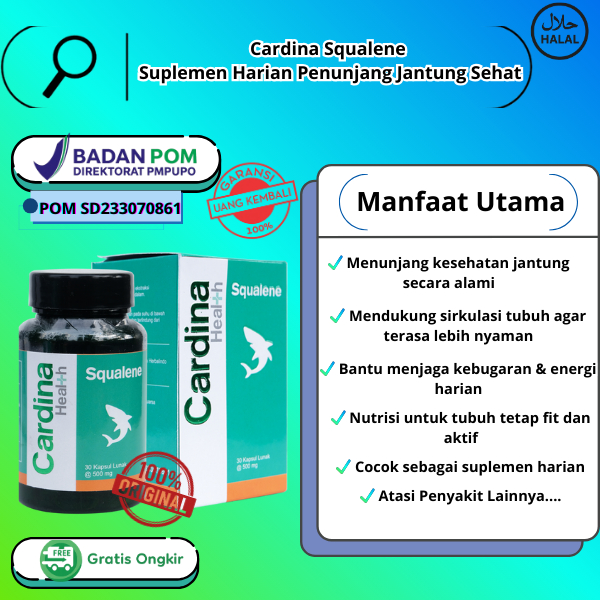 Cardina Squalene  Suplemen Harian Penunjang Jantung Sehat