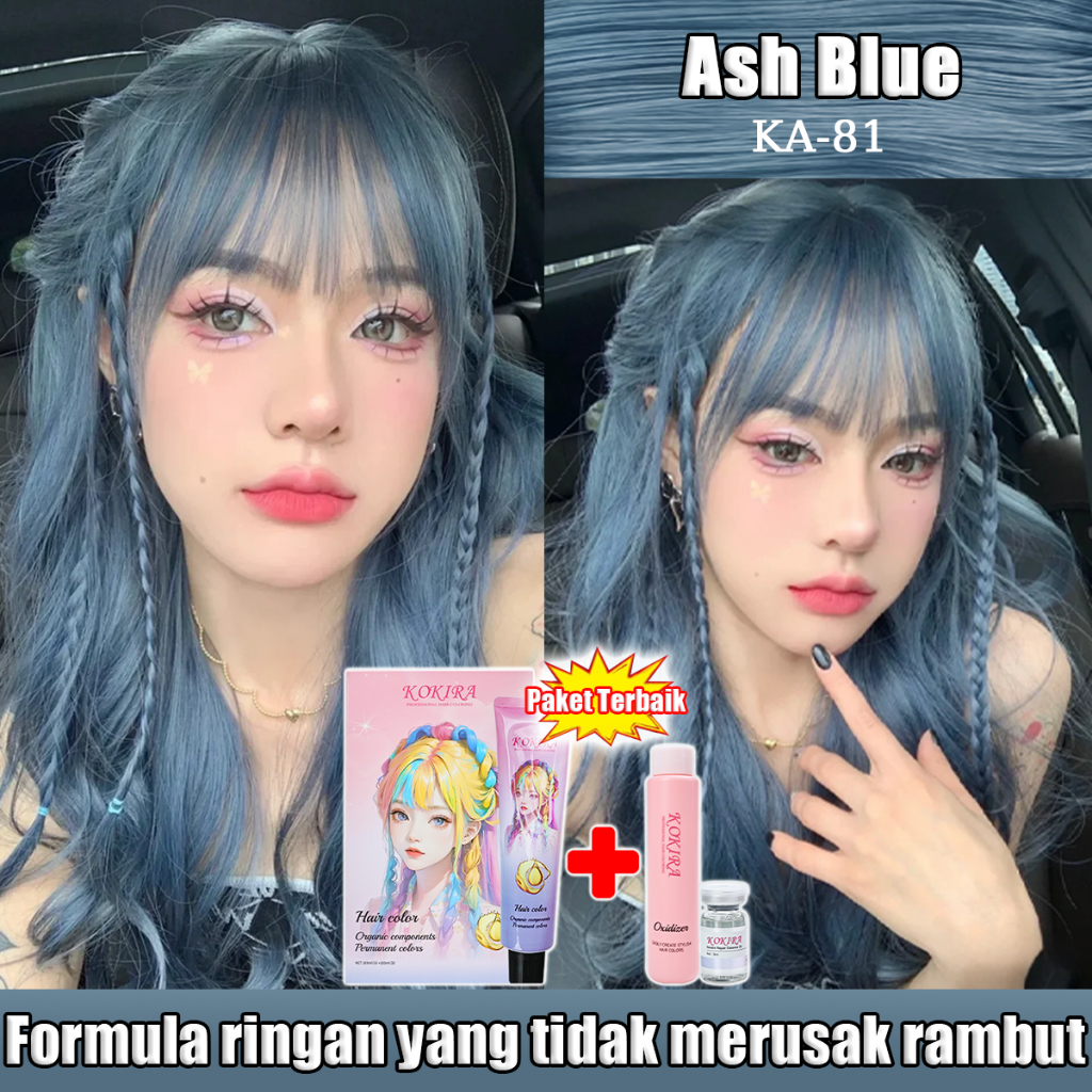 KOKIRA Ash Blue Hair Color Biru Ash catrambut PerawatanPlantHealth Pewarna Rambut