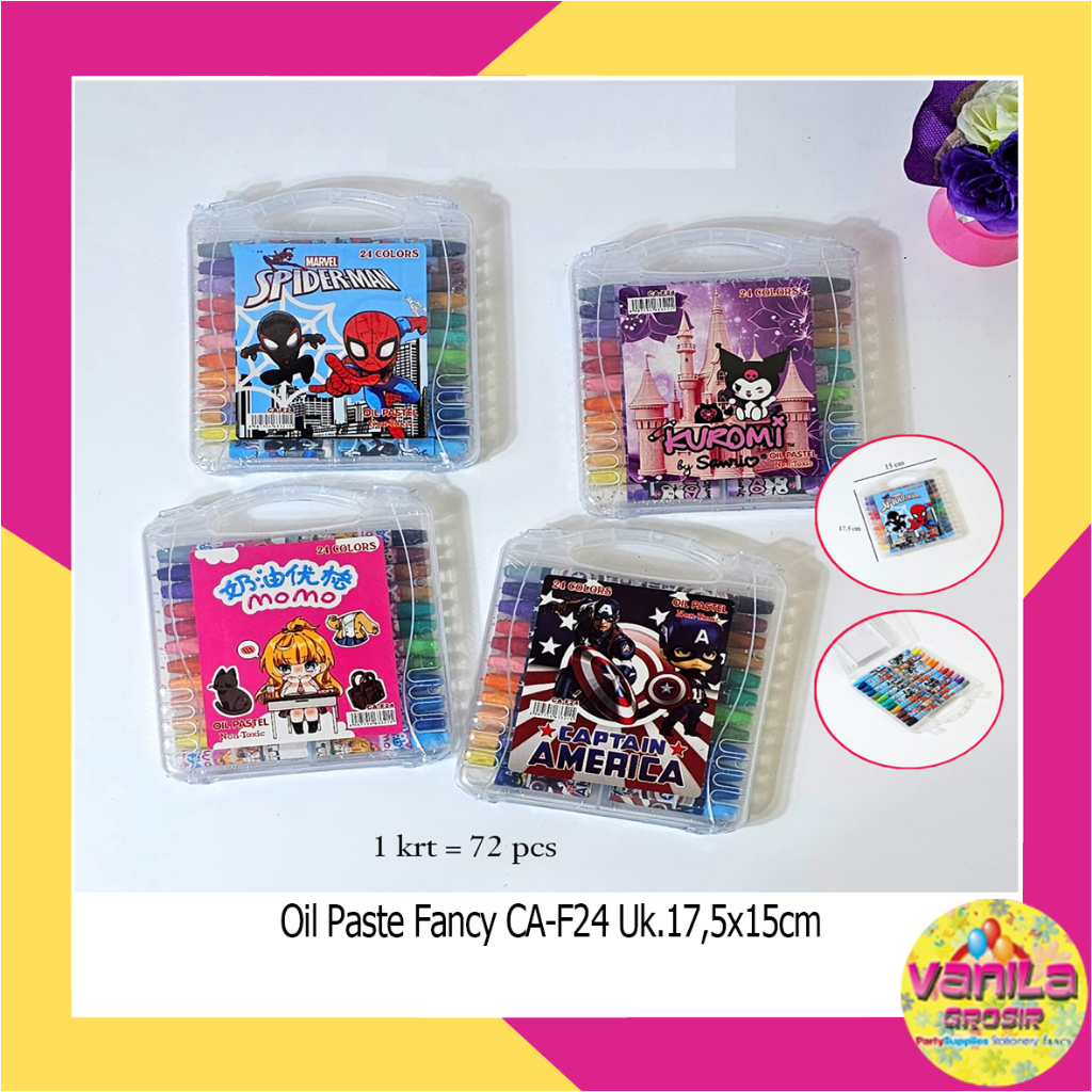 (Isi 24Warna) Crayon Pastel, Oil Paste fancy, crayon, mewarnai
