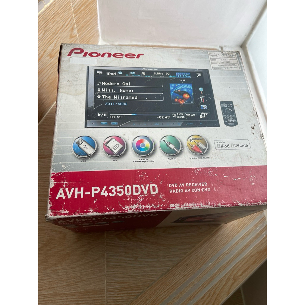 Head Unit Audio Pioneer AVH-P4350DVD