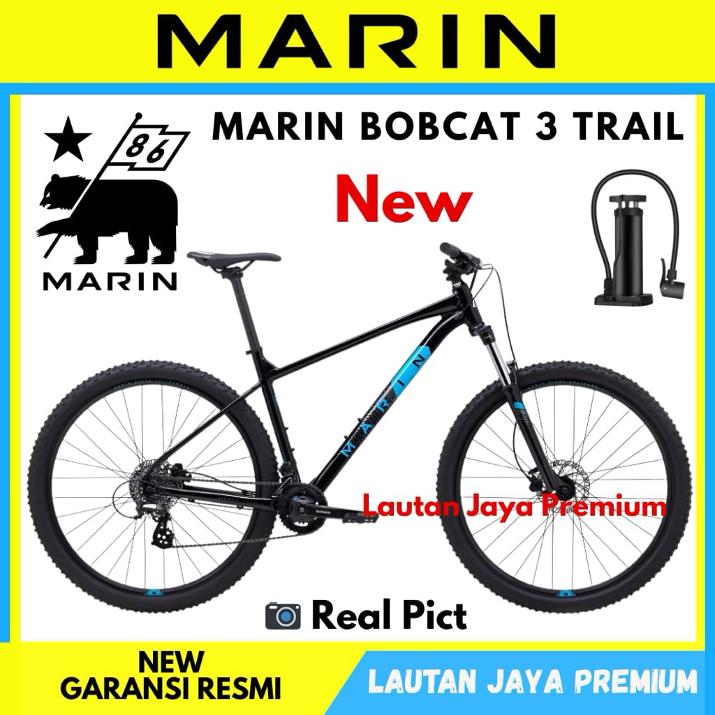 Sepeda MTB Marin Bobcat Trail 3 Black Blue 29 Size M