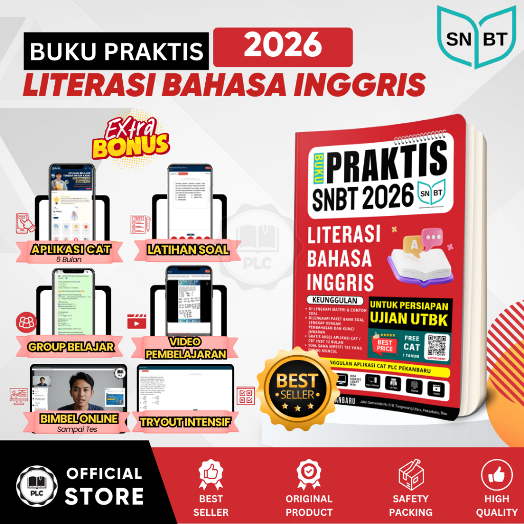 PLC - Buku Praktis Materi & Bank Soal Bahasa Inggris Tes UTBK SNBT 2026