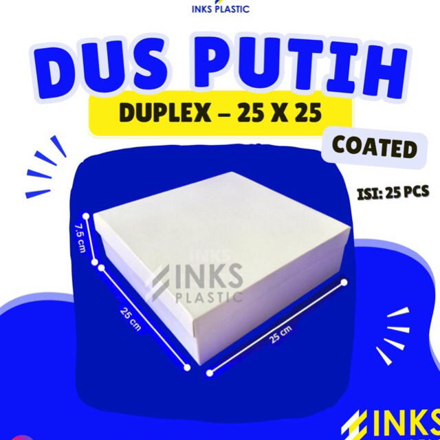 DUS PUTIH TEBAL 25x25 BOX NASI KOTAK DUPLEX