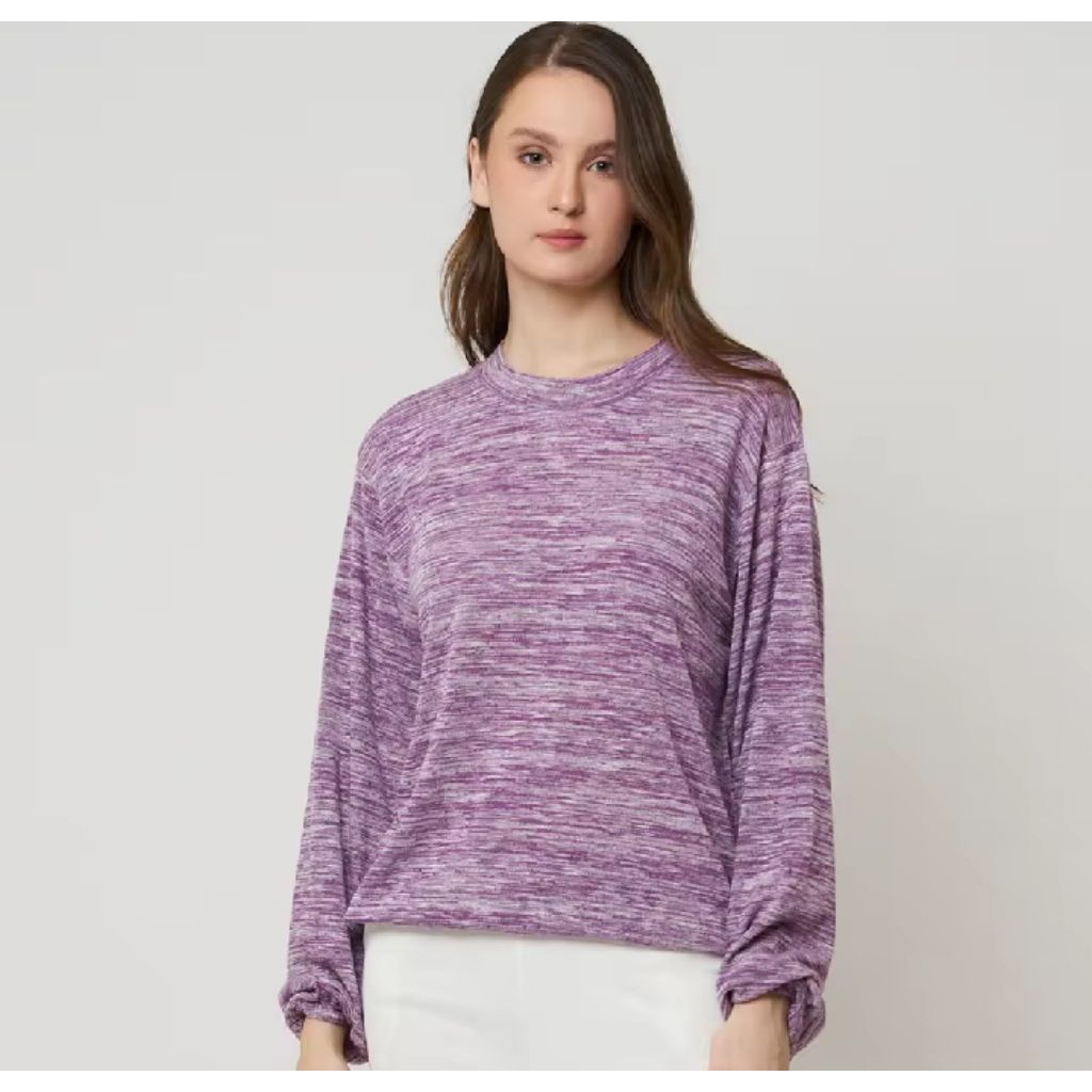 MB - KAOS PANJANG WANITA MOTIF UNGU