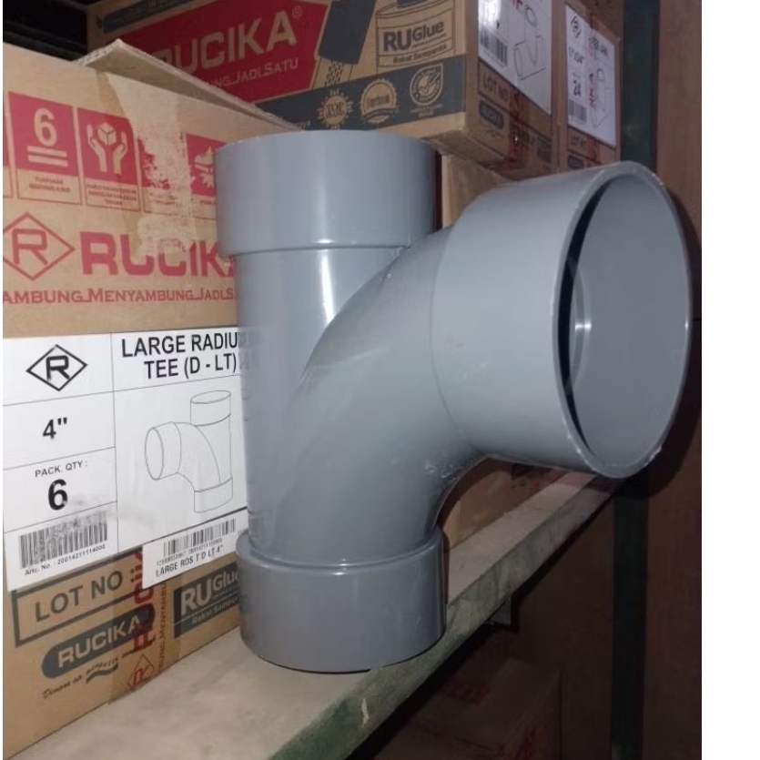 Sambungan Pipa Paralon PVC Large Radius Tee (D-LT) Y 4" RUCIKA