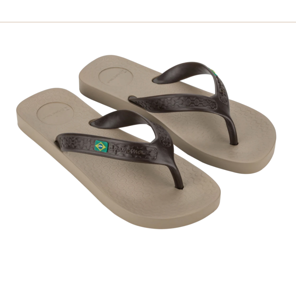 Sandal Flip Flop Pria Ipanema Brasil Casual Masc Beige/Brown