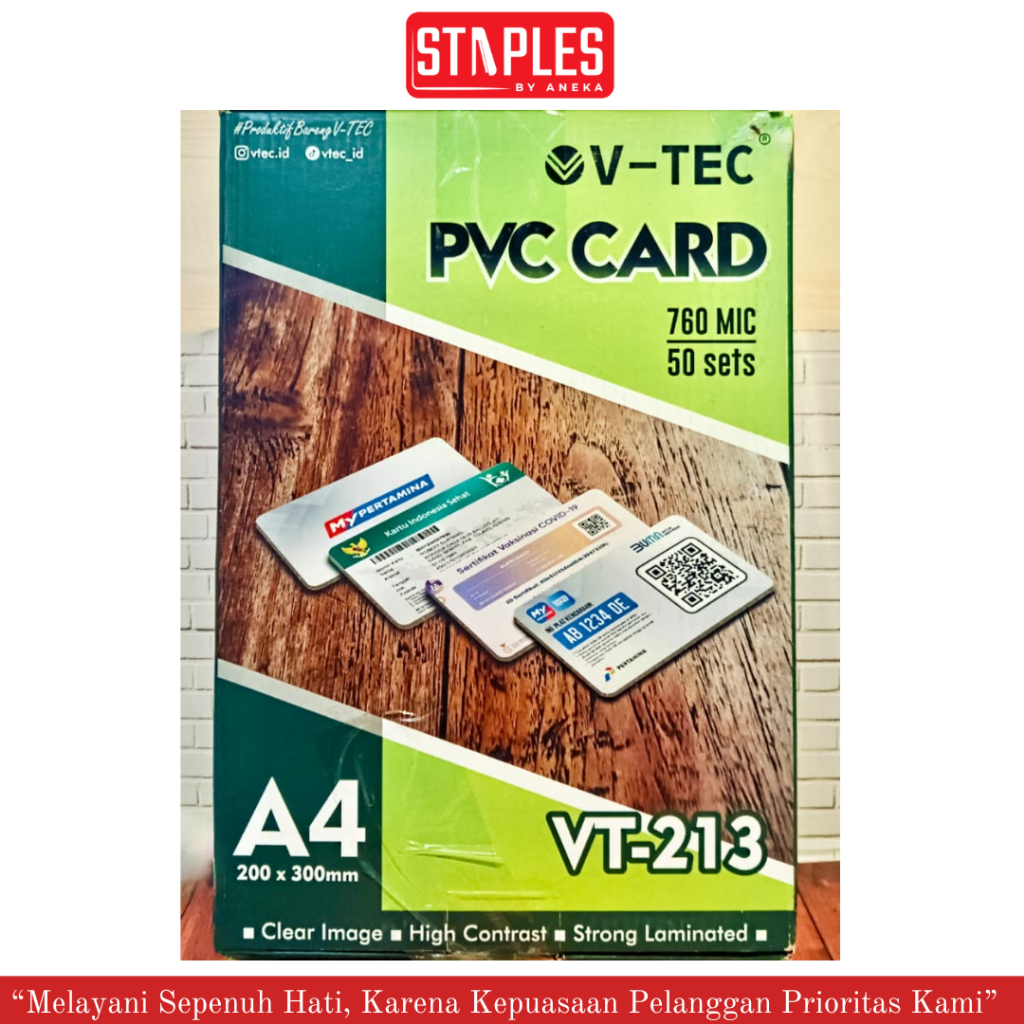 V-tec PVC Card Putih VT-213 A4 Isi 50
