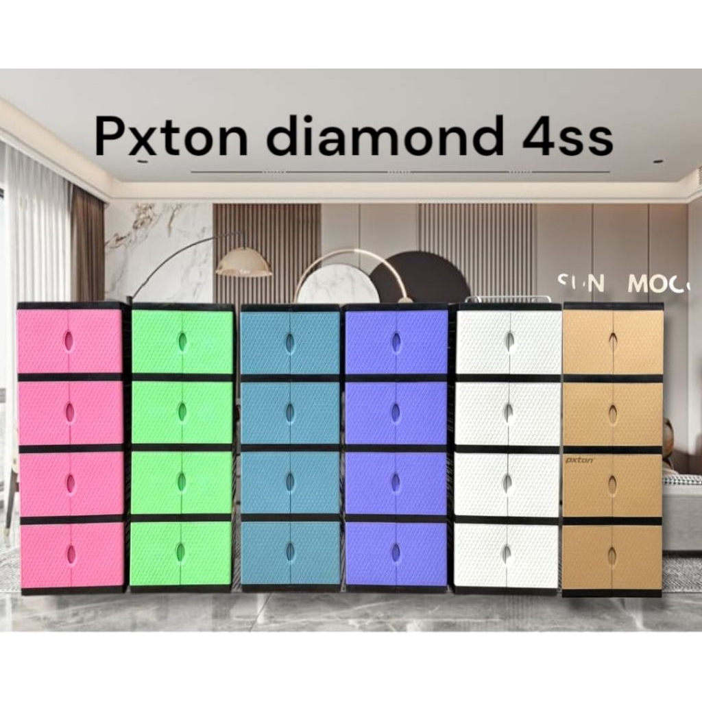 LEMARI PLASTIK PAKAIAN PXTON 4 SUSUN / LEMARI DIAMOND PXTON