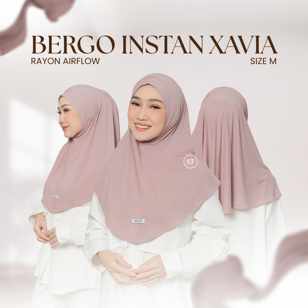 SF.HIJAB - BERGO INSTAN XAVIA MALAY SIZE M BAHAN KAOS RAYON AIRFLOW