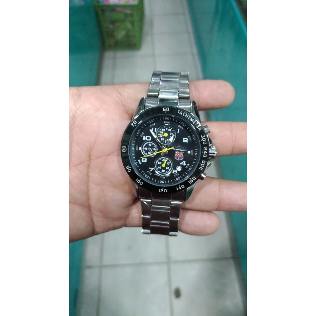 jam tangan pria quartz sport seiko stenlis steel anti air