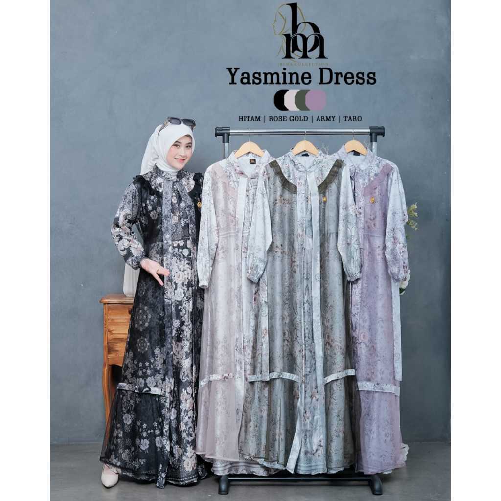 YASMIN MAHIRA DRESS BY BIMA COLLECTION  GAMIS SILK PREMIUM MIX TILEU TERLARIS MODEL KOREAN STYLE