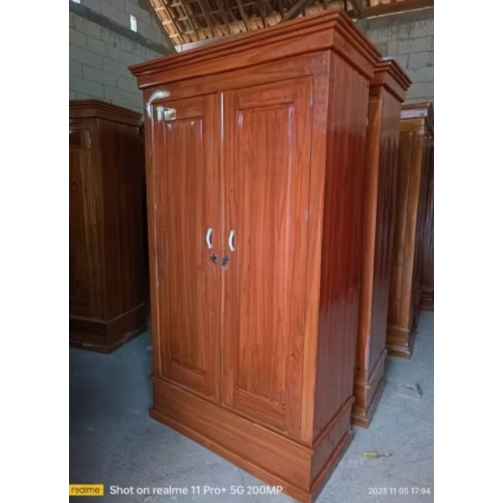 lemari kayu jati murah/lemari pakaian kayu jati 2 pintu/lemari baju 2 pintu kayu jati