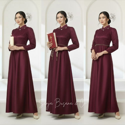 Special Natal Dress Maxy Satin Tille Mutira Dress Simple Elegan Trend 2026