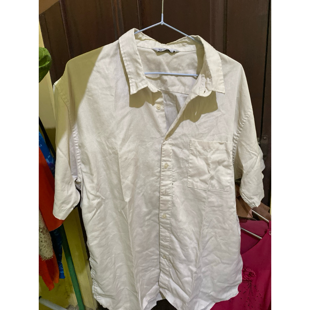 Dijual Baju Kemeja Warna Cream pria laruso ukuran 3XL