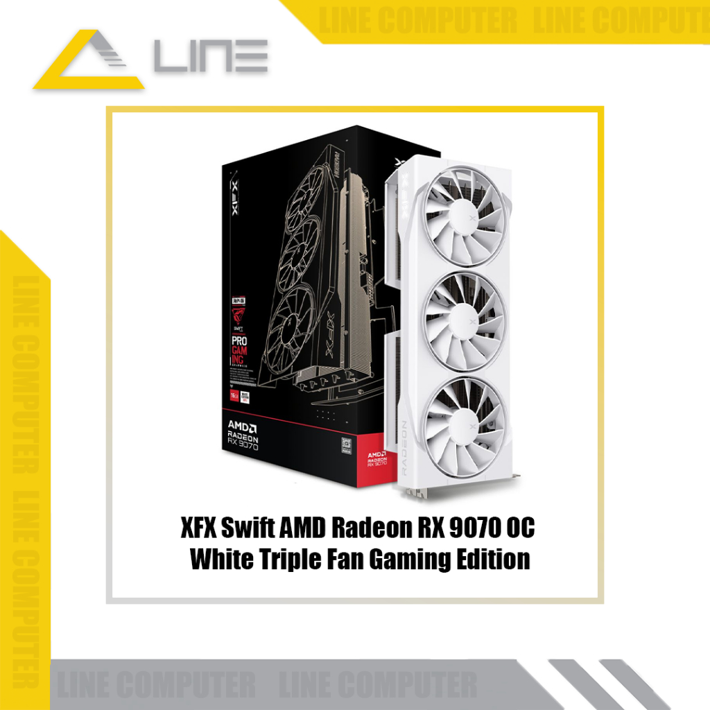 XFX Swift AMD Radeon RX 9070 OC White Triple Fan Gaming Edition