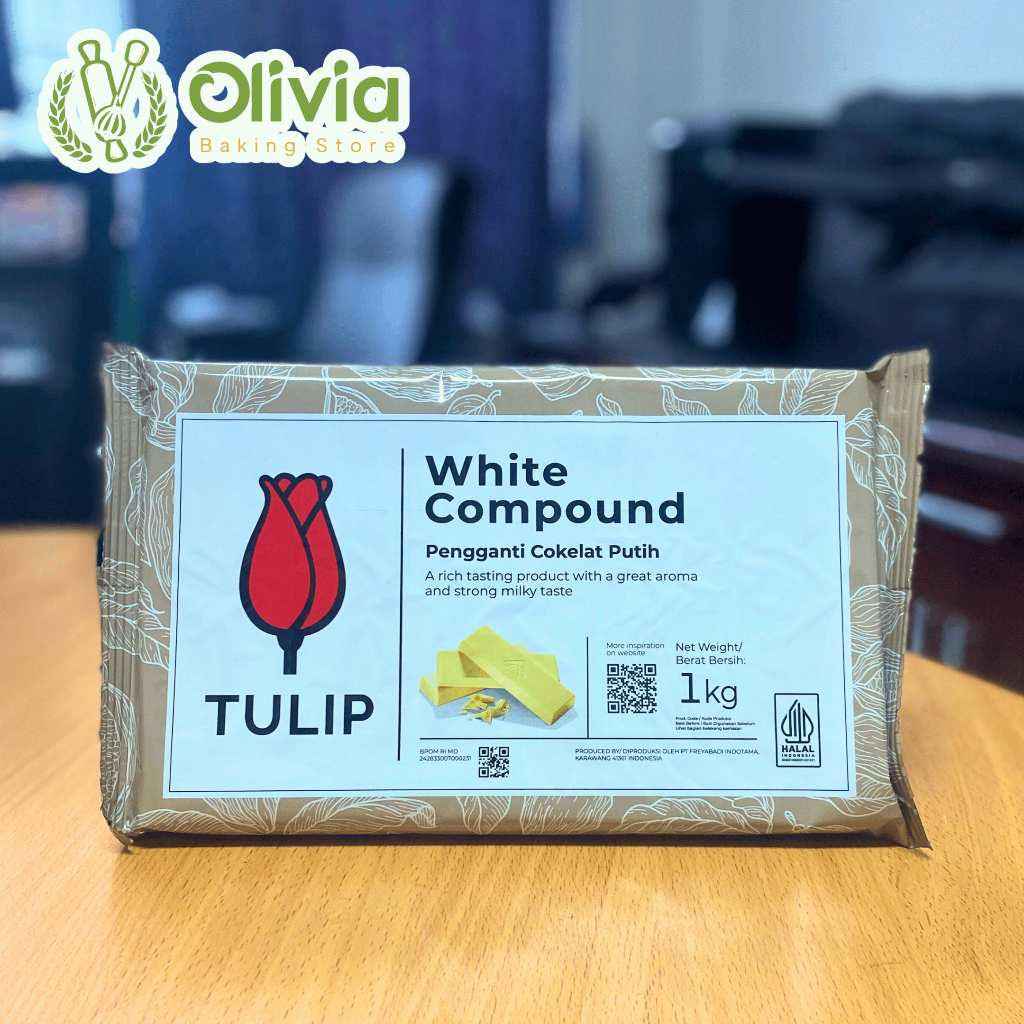 Tulip White Chocolate Compound Cokelat Coklat Putih Batang 1 Kg