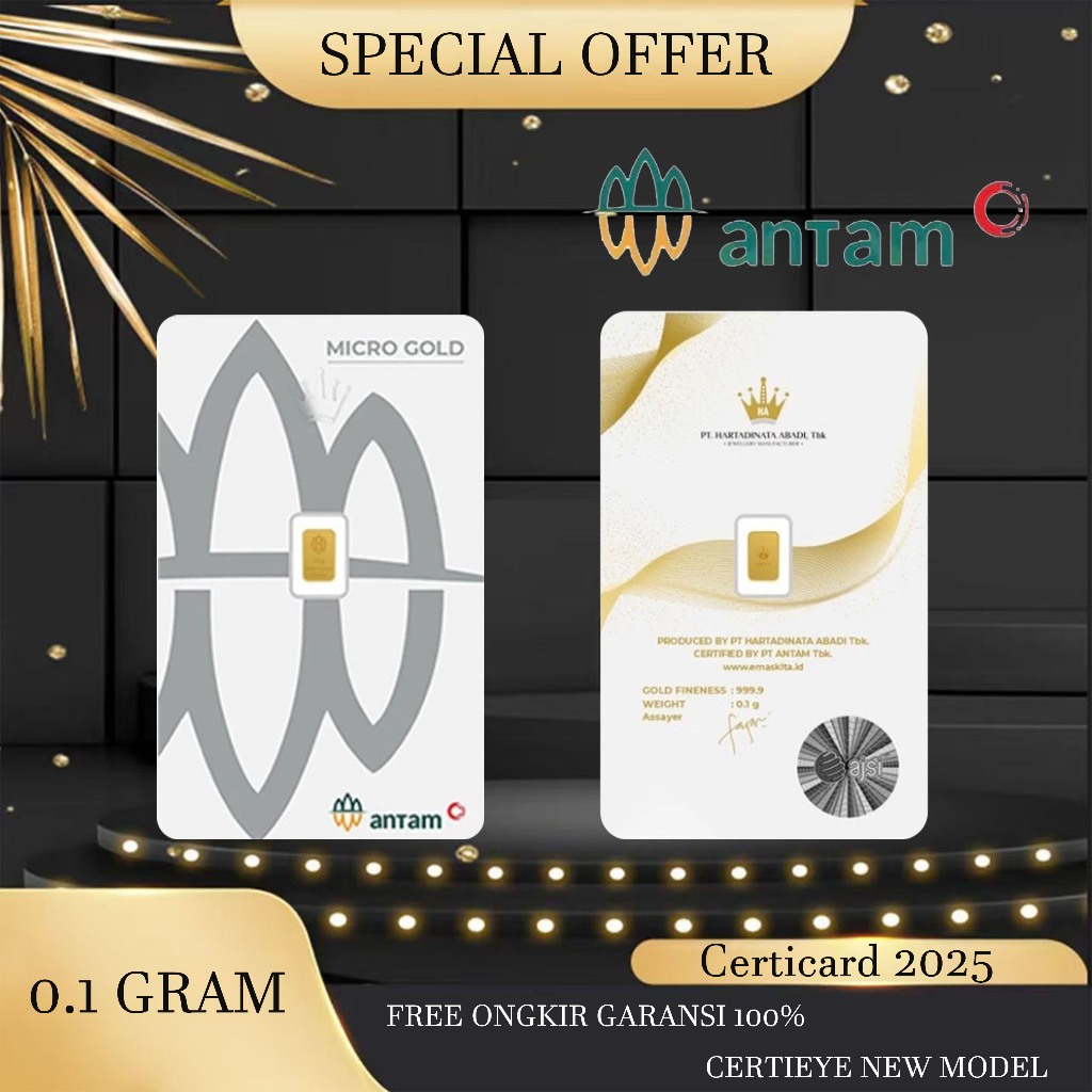 LM ANTAM Logam mulia antam 0.1 gram CERTIYE 0.1 GR - gold