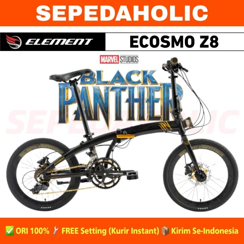 Sepeda Lipat ELEMENT ECOSMO Z8 BLACK PANTHER / COCA COLA EDITION 20 Inch Garansi Resmi 5 Tahun