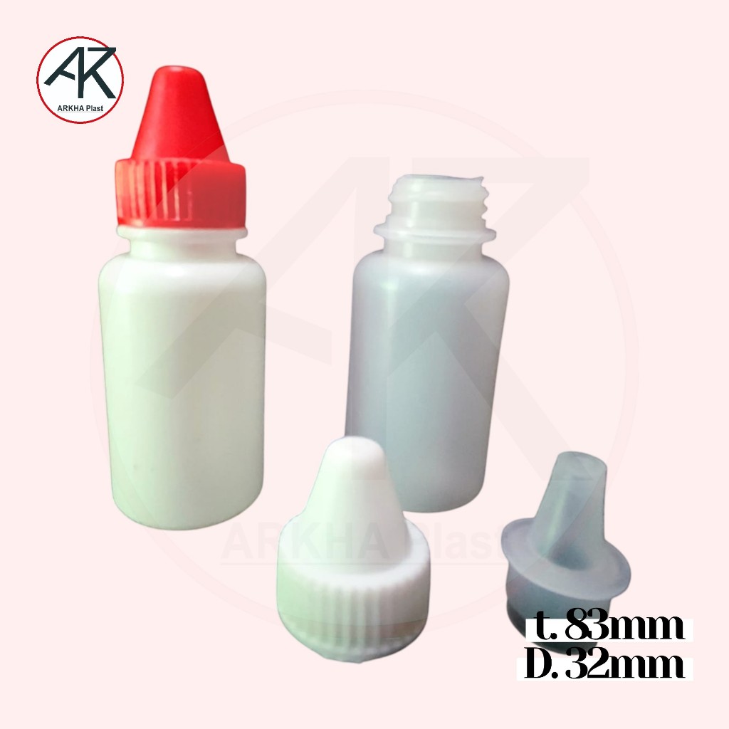 CC BOTOL TETES 30 ml BESAR PLASTIK 30ml LUBANG LANCIP plastik putih