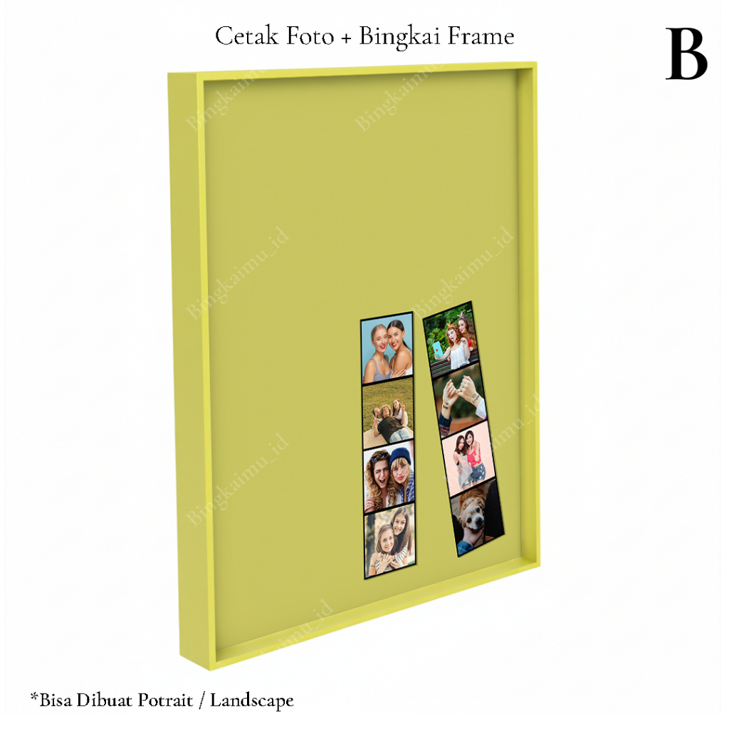 Bingkaimu Custom Cetak Foto Frame Lime Yellow Bingkai Foto Dinding Hiasan Dinding Dekorasi Aesthetic