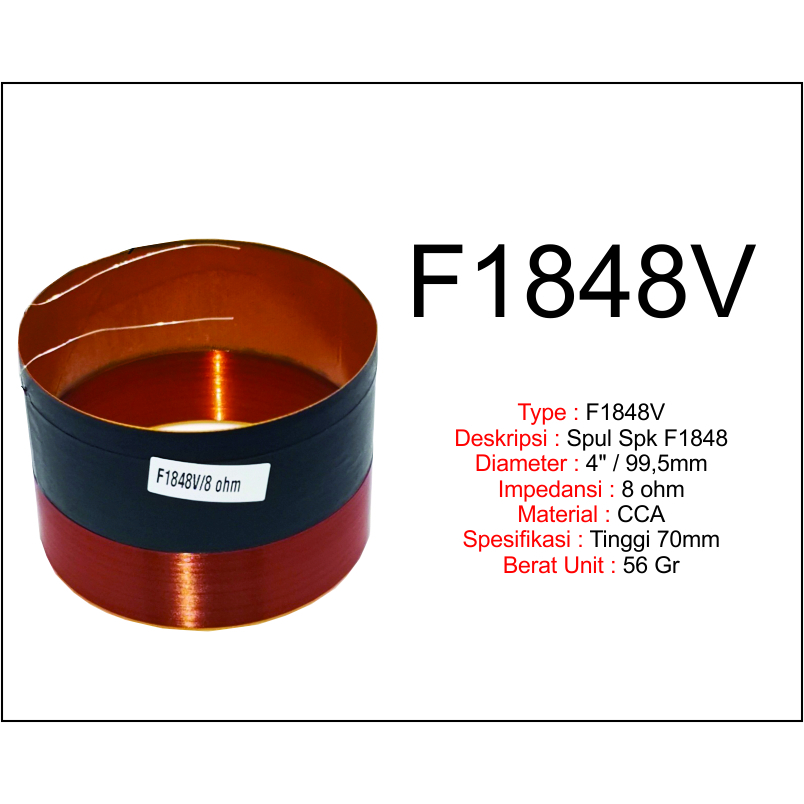 STX SPUL SPK : VOICE COIL, SPUL SPK 18" 1848V