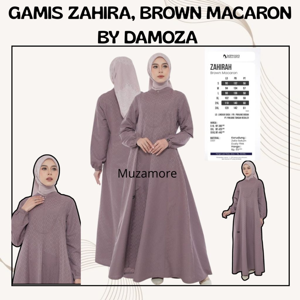 {MUZAMORE} DAMOZA GAMIS ZAHIRA BROWN MACARON GAMIS WANITA DEWASA TERBARU DAMOZA