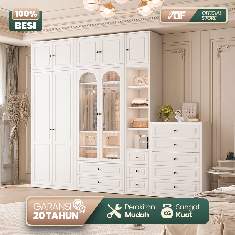 Wardrobe Lemari Besi Pakaian Lemari Gantung Pakaian Lemari Pakaian Aesthetich Lemari Baju Full Besi
