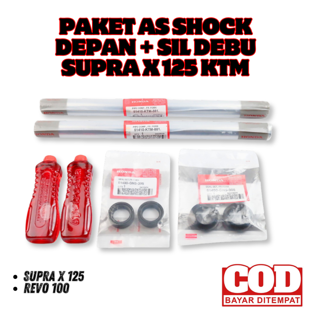 Paket As Shock Depan Supra X 125 / As Shock Depan Motor Supra X 125 & Revo 100 - 51410-KTM-881 Origi