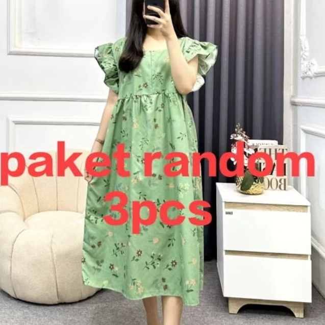 Daster rayon midi paket 3pcs - daster midi rayon premium