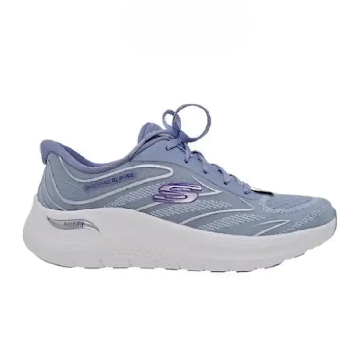 Sepatu Training Wanita Skechers Slip-Ins Arch Fit 2.0 Sleek Stride Blue Purple Original 150328BLPR
