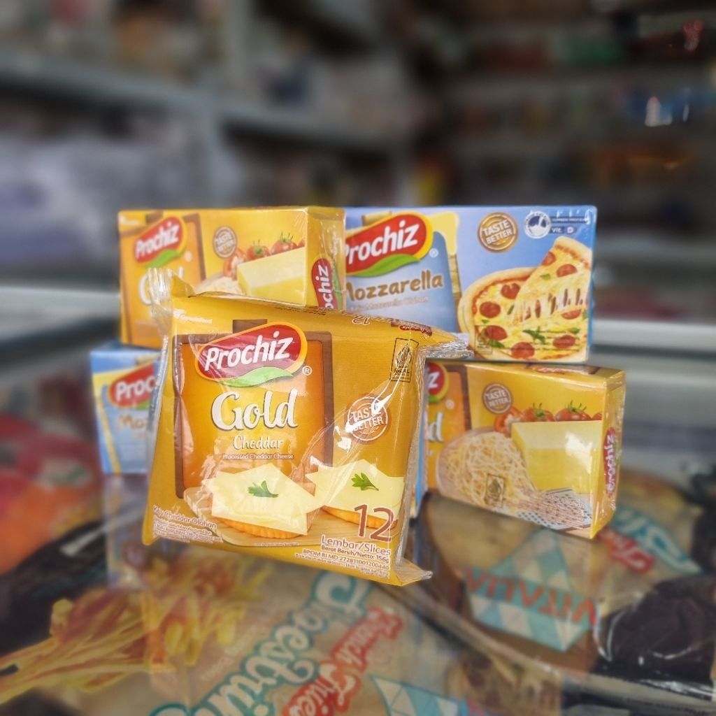 Prochiz Keju Gold Cheddar, Keju Oles, Cheddar Slice, Mozarella, Moza