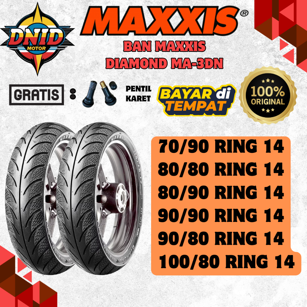 BAN MAXXIS DIAMOND MA-3DN TUBELESS (70/90-14 / 80/90-14 / 90/90-14 / 80/80-14 / 90/80-14 / 100/80-14