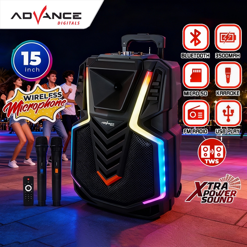 Advance Speaker 15 inch K-1508 Meeting Bluetooth Salon + 2 Mic Wireless Salon Aktif 15 inch