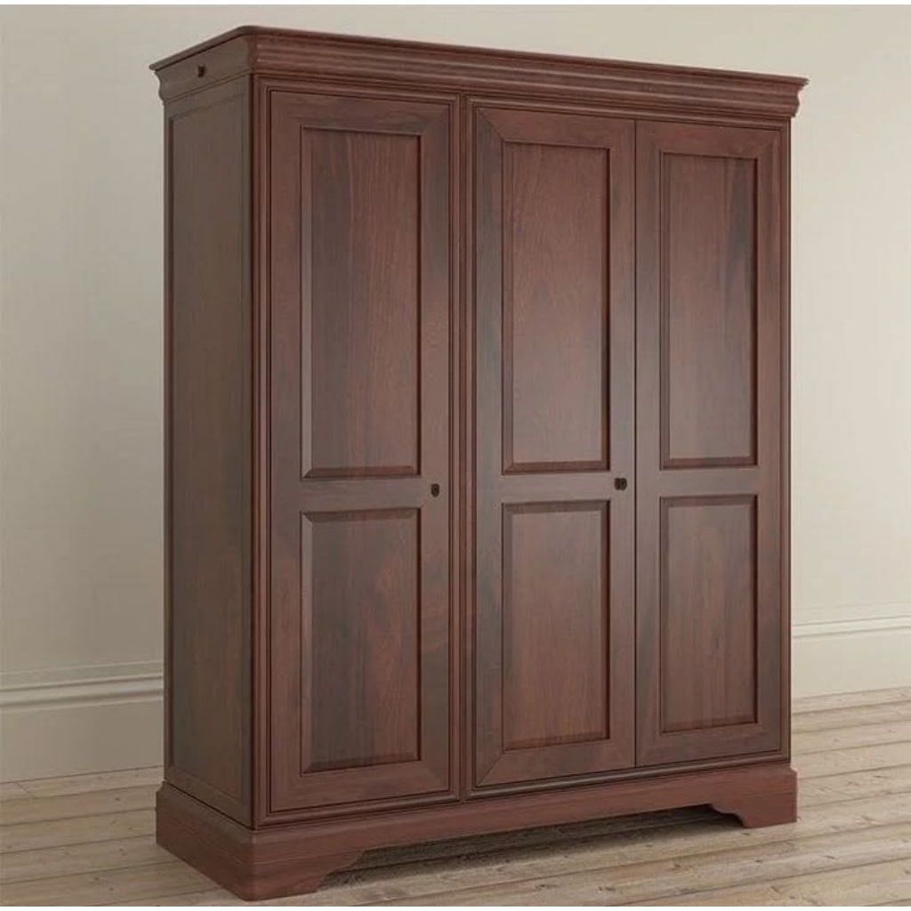 almari pakaian jati pintu 3 minimalis/almari pakaian minimalis kayu jati/almari jati solid