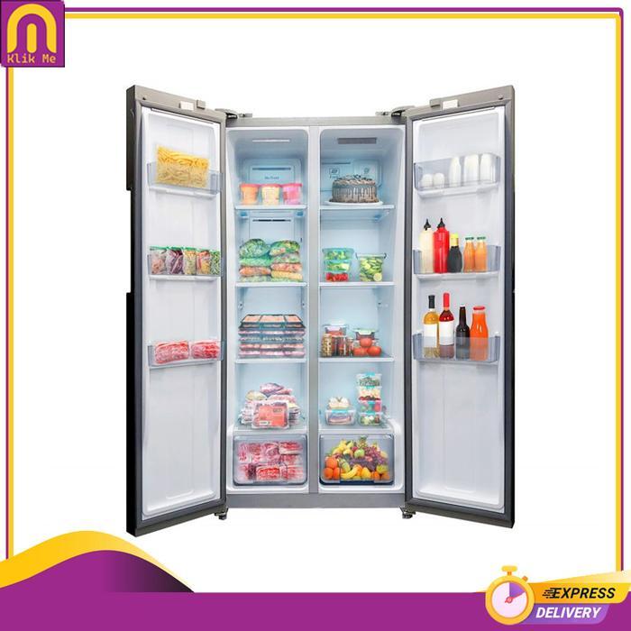 Polytron Kulkas Side By Side Refrigerator PRS451Y Freezer Listrik Inverter Mesin Lemari