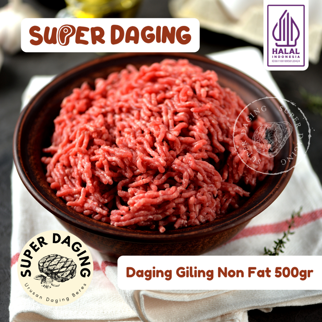 Daging Sapi Giling Premium / Minced Beef NON Fat 1kg - Super Daging Palembang