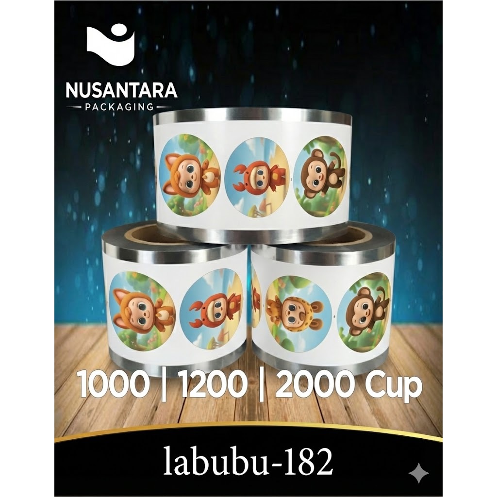 Seal Cup Plastik Lid Isi [1200, 2000] Motif Labubu / Cup Sealer / Seal Cup Plastik Lid / Plastik Sea