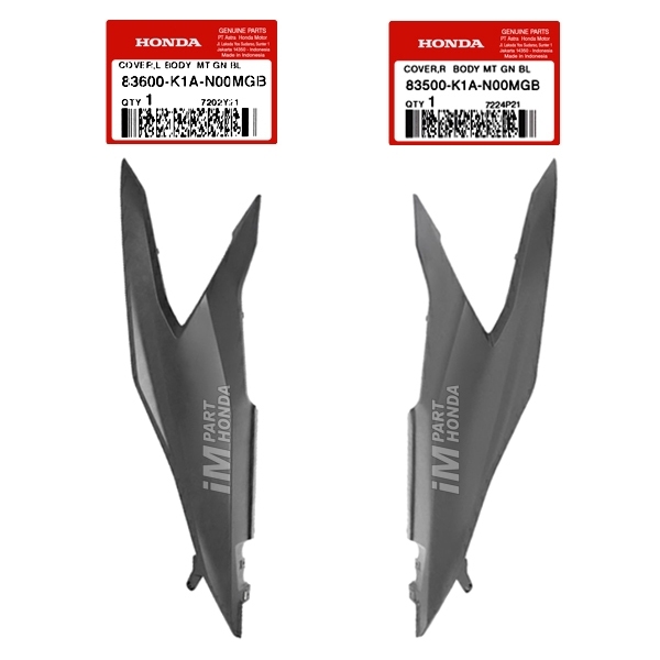 83500-K1A-N00MGB 83600-K1A-N00MGB Cover Body Kanan Kiri Beat LED Deluxe Street K1A 2020 - 2024 Hitam